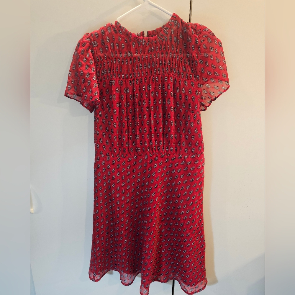 LOFT Womans Size 0 Red Floral Dress